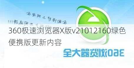 360极速浏览器X版v21012160绿色便携版更新内容