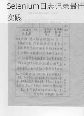 Selenium日志记录最佳实践