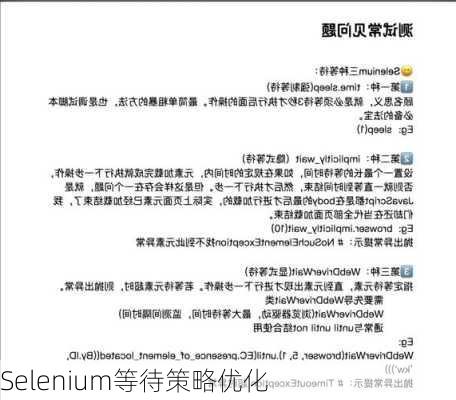 Selenium等待策略优化