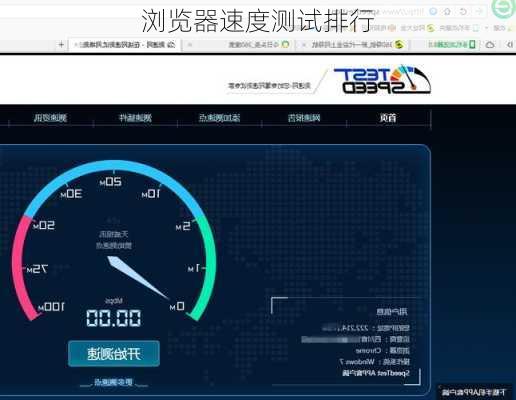 浏览器速度测试排行