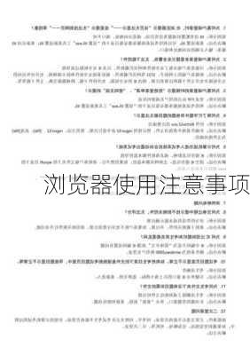 浏览器使用注意事项