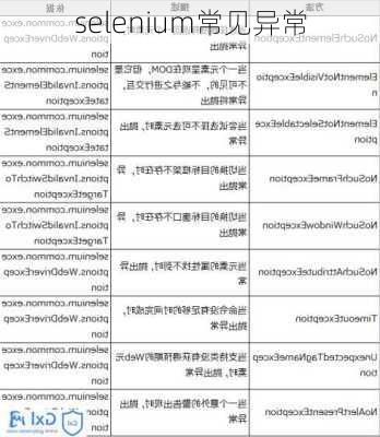 selenium常见异常
