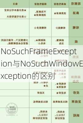 NoSuchFrameException与NoSuchWindowException的区别