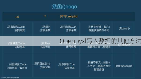 Openpyxl写入数据的其他方法