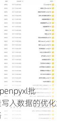 Openpyxl批量写入数据的优化策略