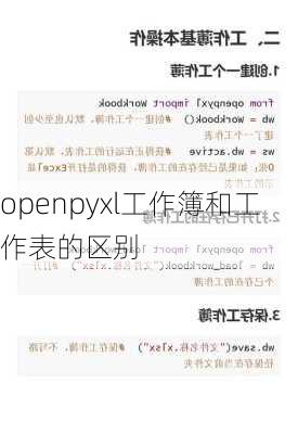 openpyxl工作簿和工作表的区别