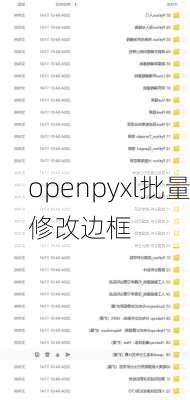 openpyxl批量修改边框