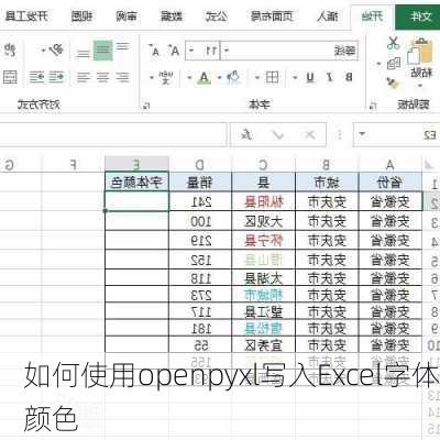 如何使用openpyxl写入Excel字体颜色
