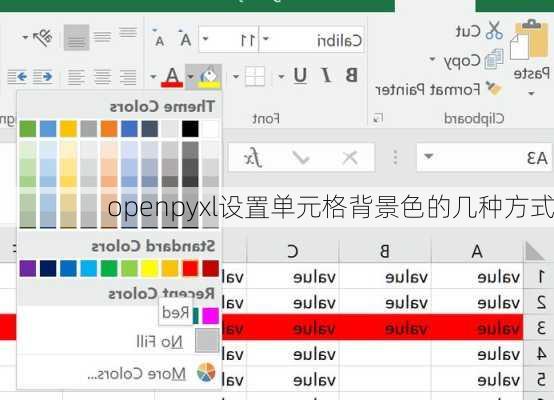 openpyxl设置单元格背景色的几种方式