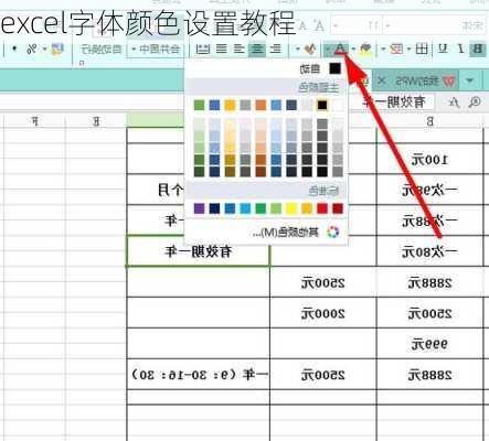 excel字体颜色设置教程