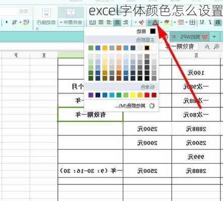 excel字体颜色怎么设置