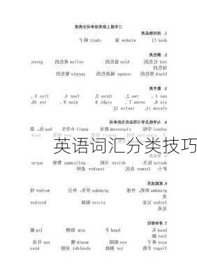 英语词汇分类技巧
