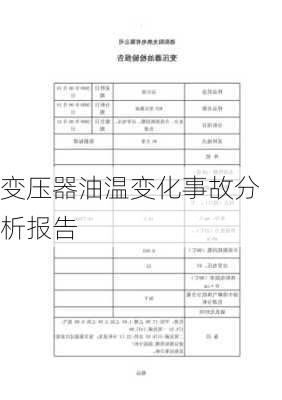 变压器油温变化事故分析报告