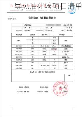 导热油化验项目清单