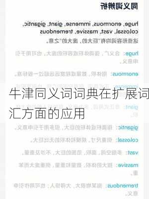 牛津同义词词典在扩展词汇方面的应用