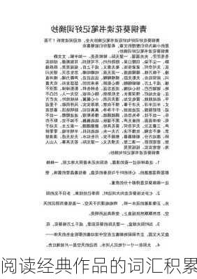 阅读经典作品的词汇积累