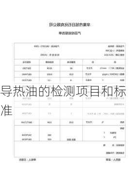 导热油的检测项目和标准
