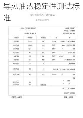 导热油热稳定性测试标准