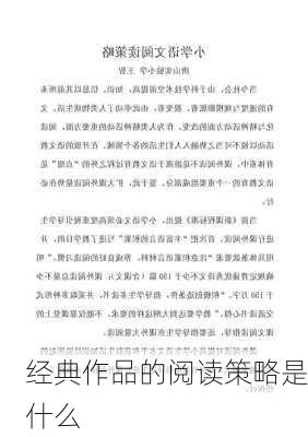 经典作品的阅读策略是什么