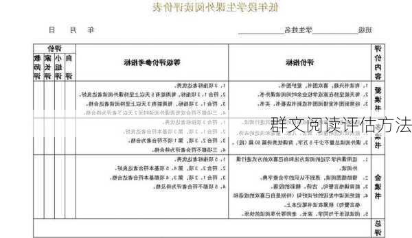群文阅读评估方法