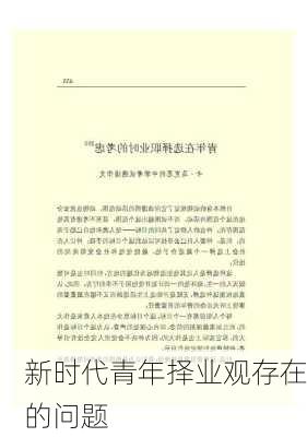 新时代青年择业观存在的问题