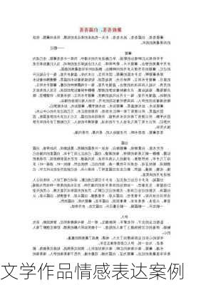 文学作品情感表达案例