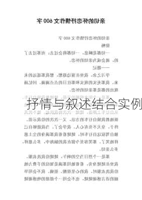 抒情与叙述结合实例