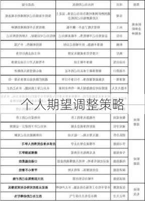 个人期望调整策略