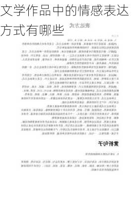文学作品中的情感表达方式有哪些