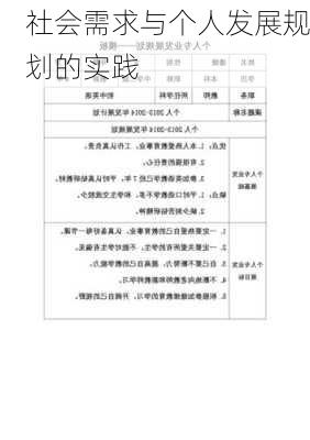 社会需求与个人发展规划的实践