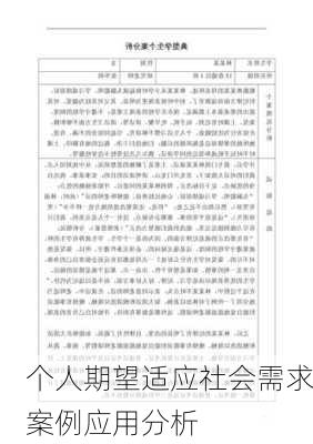 个人期望适应社会需求案例应用分析