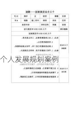 个人发展规划案例