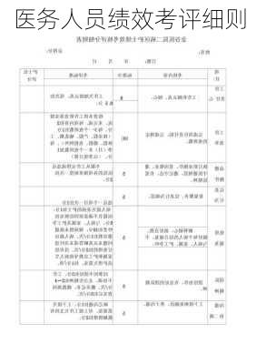 医务人员绩效考评细则