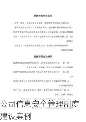 公司信息安全管理制度建设案例