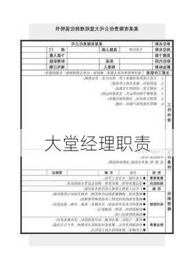 大堂经理职责