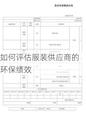 如何评估服装供应商的环保绩效