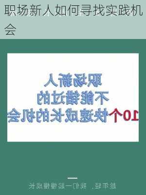 职场新人如何寻找实践机会