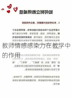 教师情感感染力在教学中的作用