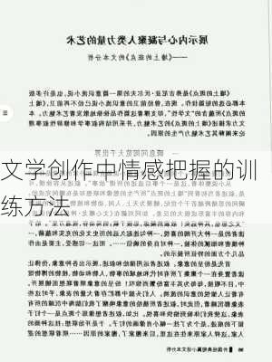 文学创作中情感把握的训练方法