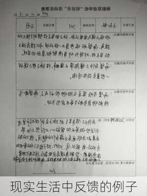 现实生活中反馈的例子