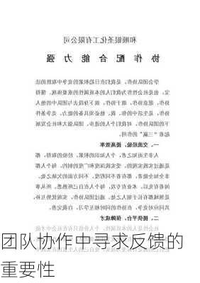 团队协作中寻求反馈的重要性
