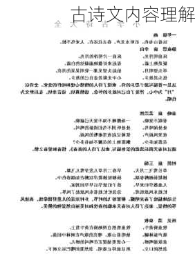 古诗文内容理解