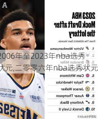 2006年至2023年nba选秀状元,二零零六年nba选秀状元