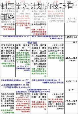 制定学习计划的技巧有哪些