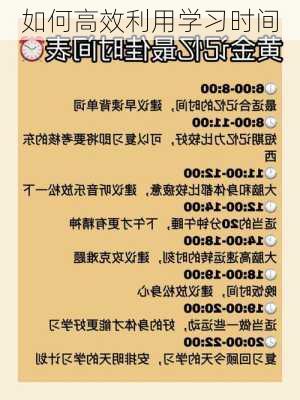 如何高效利用学习时间