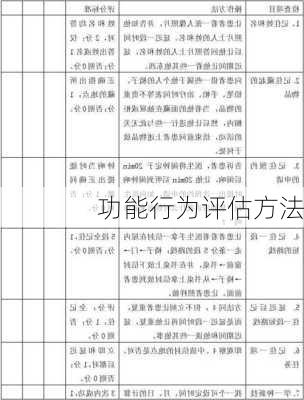功能行为评估方法