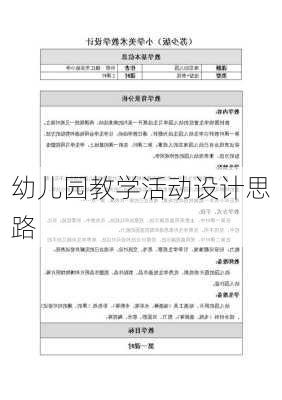 幼儿园教学活动设计思路