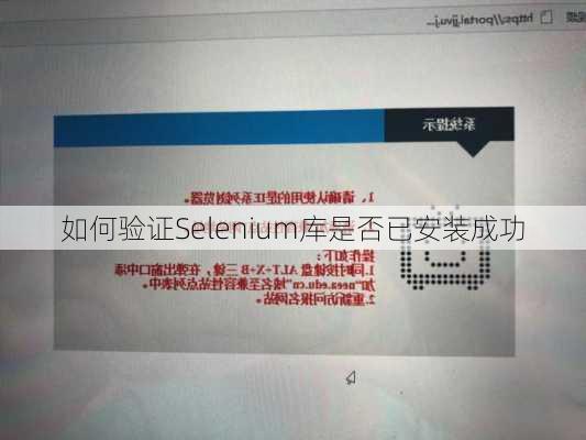 如何验证Selenium库是否已安装成功