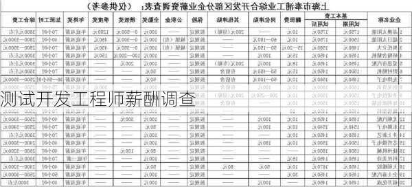测试开发工程师薪酬调查