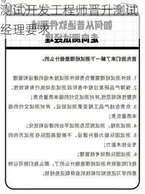 测试开发工程师晋升测试经理要求